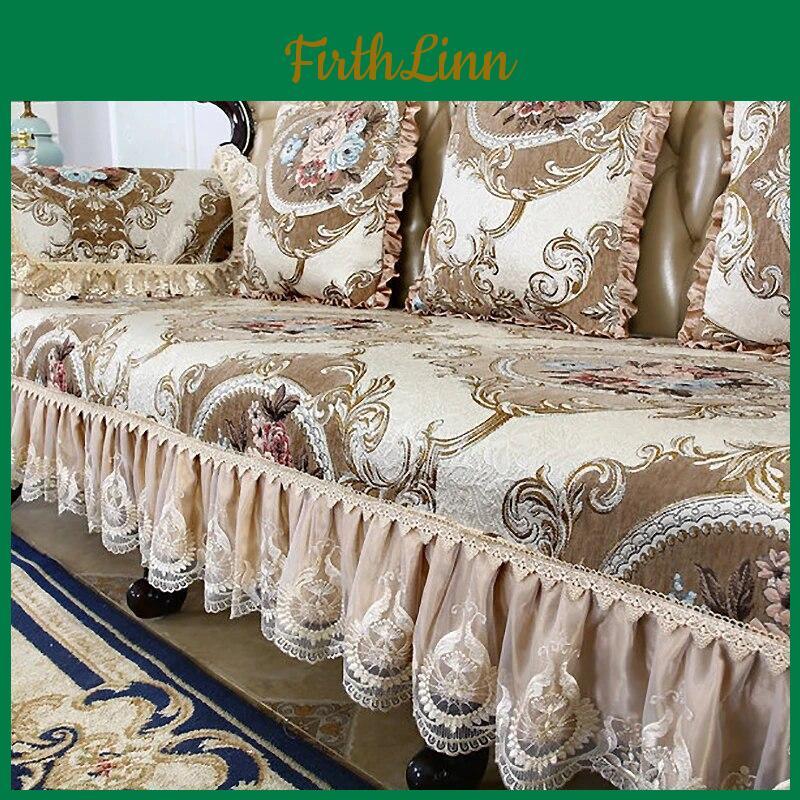 Covers European Jacquard Vintage Sofa Luxurious Nonslip Sofa Cushion 123 Seats Furniture Protectors Slipcover Couch Cover