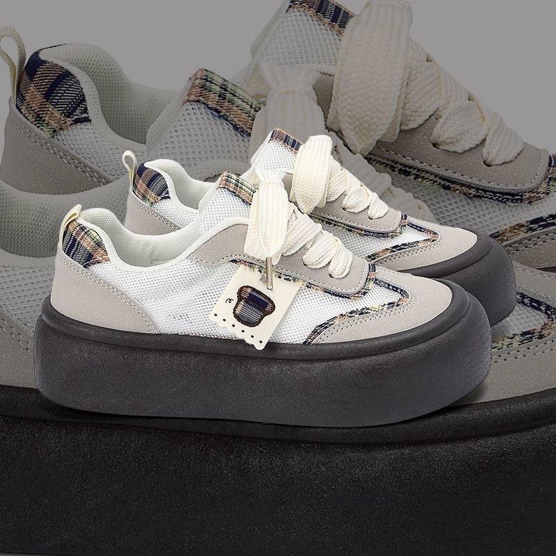Height-increasing wear-resistant board shoes 22 spring and autumn new casual shoes thick-soled low-top shoes Hongjie 35