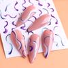 1 arkusz Ultra cienka geometria 3D nieregularna wirująca fala krowa naklejka do Manicure w stylu francuskim wzory pasków naklejka na linię paznokci