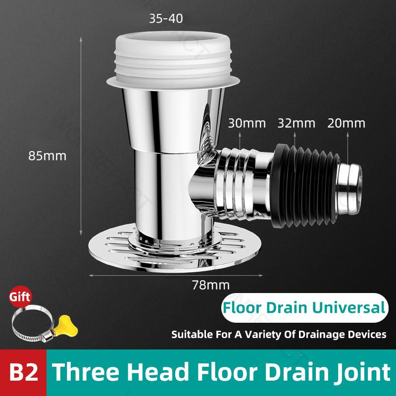 Washing Machine Drainage Pipe Floor Drain Sealing Connector Bathroom Sewer Anti Overflow Special Connector Stainless Steel