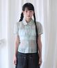 Mileko Shirring Sheer Blouse Pistachio