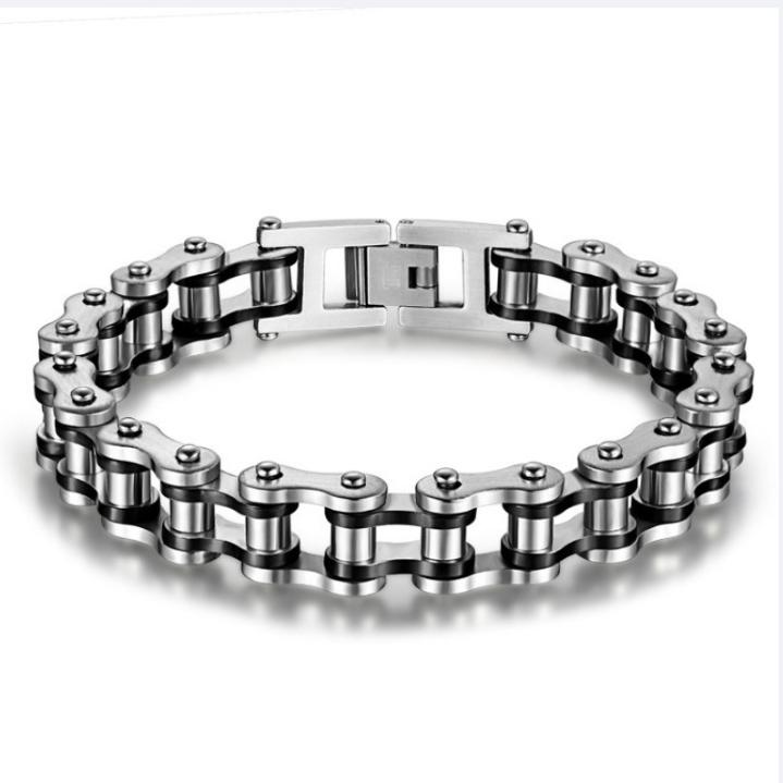 

New Fashion Bicycle Chain Bracelet Men s Bracelet Motorcycle Punk Style Zircon Personalized Trendy Accessories Gift