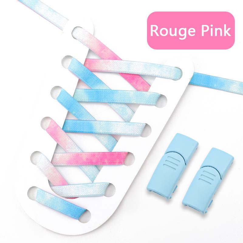 1Pari Magnetic Lock No Tie Shoe Laces Rainbow Elastic Laces Sneakers Adults Kids 8MM Wide Flat Shoelaces Rubber Bands for Shoes