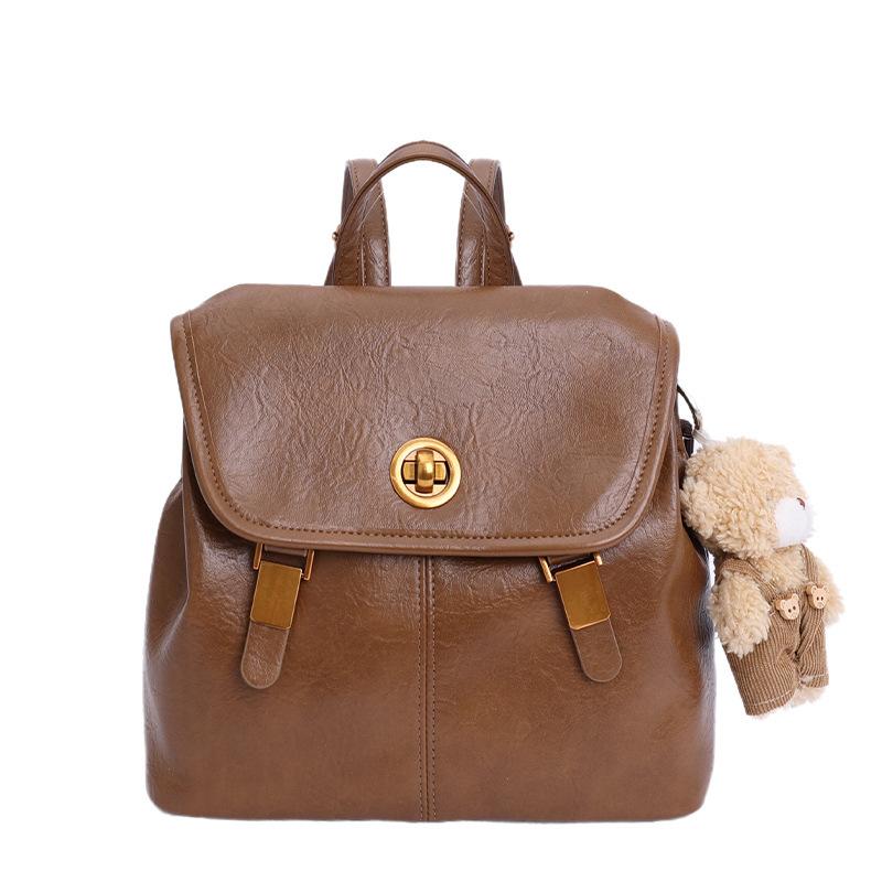 British Retro Backpack Women's Bag 2025 New Korean Niche Travel Backpack Retro Large-capacity Schoolbag