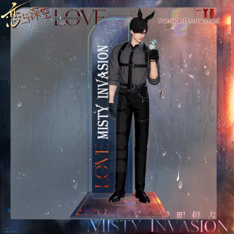 Double-Sided Flashing Badge: Love & Deepspace Acrylic Standee with Qin Che, Shen Xinghui, Li Shen & Qi Yu Charms