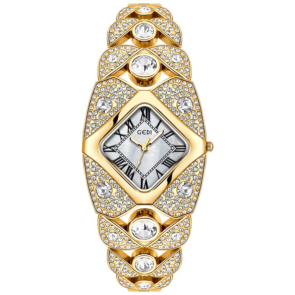 Light Luxury Full Diamond Retro Bracelet Strap Women S Watch With Diamond Gypsy Star Waterproof Quartz Watch
