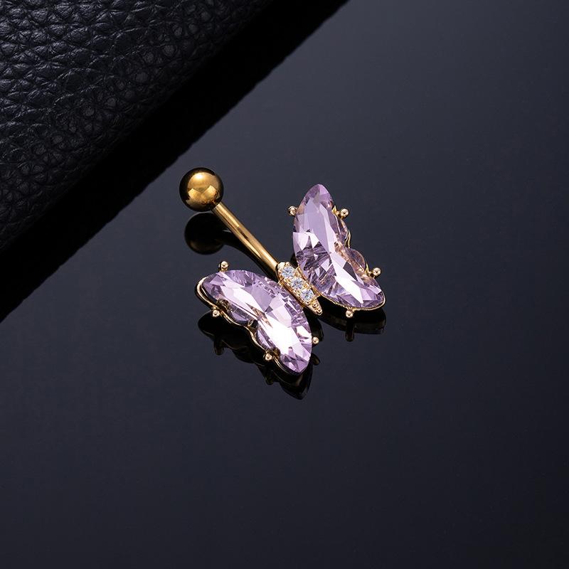 Stainless Steel Butterfly Belly Button Ring Navel Piercing Ring For Women Girls Sexy Belly Piercing Ring Body Jewelry