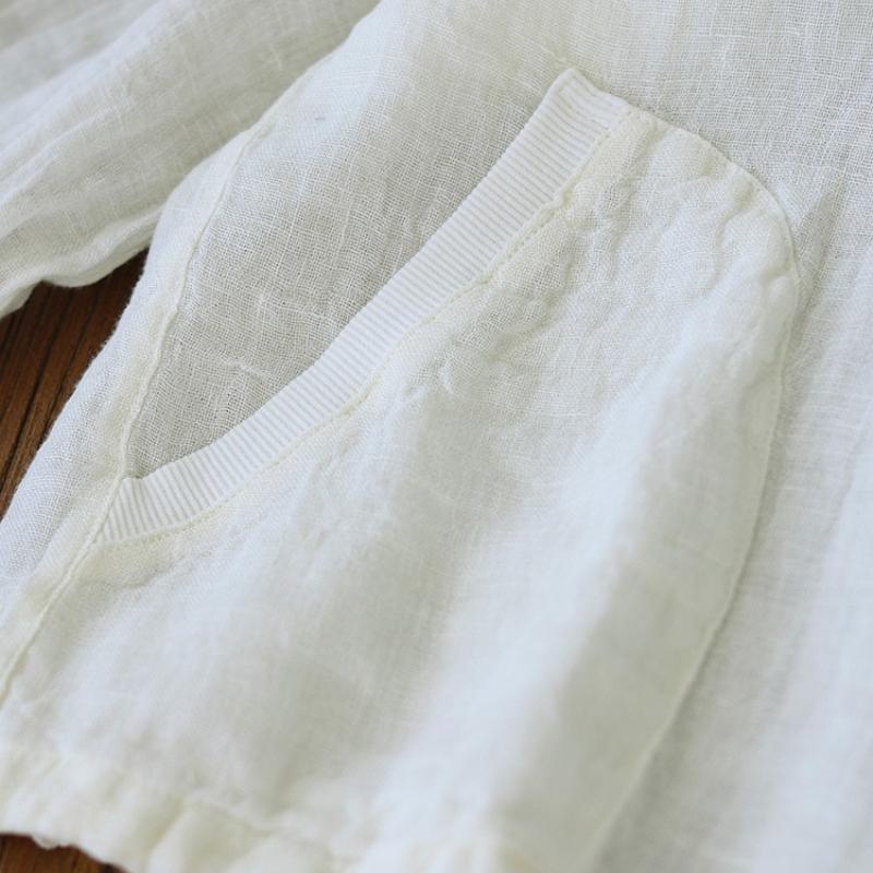 Cotton and Linen Cardigan Women's Summer Loose Hooded Long-sleeved Top Thin Short Jacket