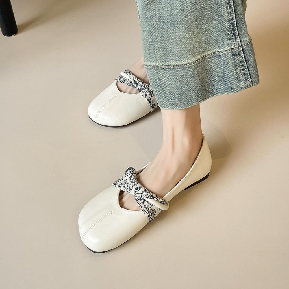 Flat Shoes Round Head Single Shoes Women's Shallow Mouth Flat Mary Jane Shoes for Woman
