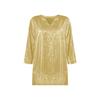 Women's Large Size T-shirt Spring and Summer Seven Quarter Sleeve Shiny Loose Casual Female T-shirt Fashion V-neck Solid Color Office Ladies Tee Tops