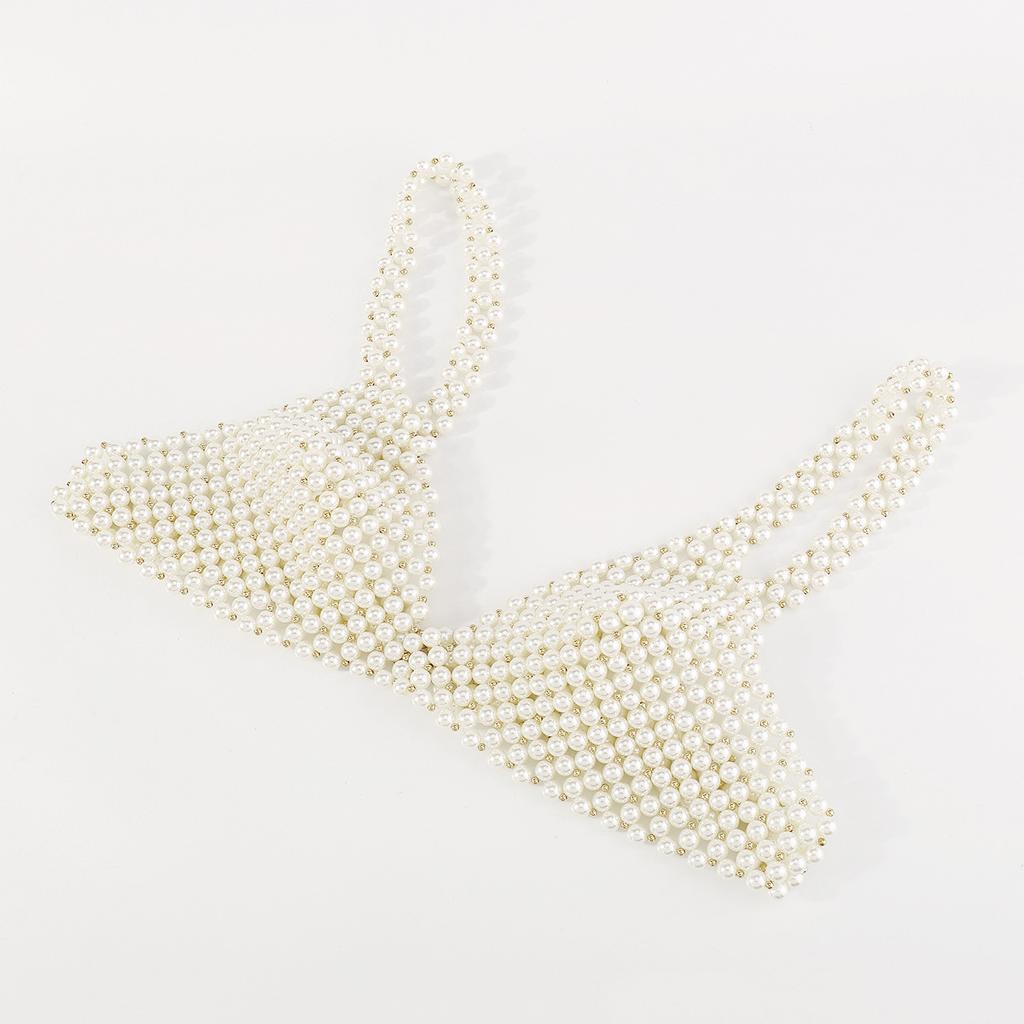 Fashionable Sling Pearl Jewelry Exaggerated Heavy Work Personality Handmade Sexy Chest Ornament Body Chain