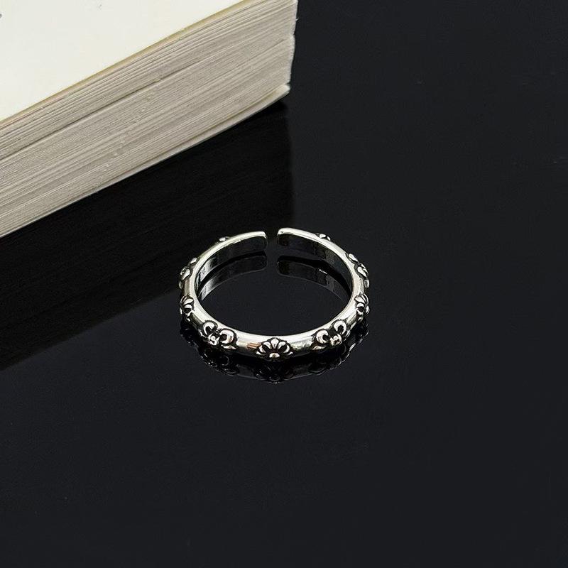 Personalized Retro Retro Octagram Iris Open Ring Stacked With Trendy Punk Plain Ring Index Finger Ring For Women