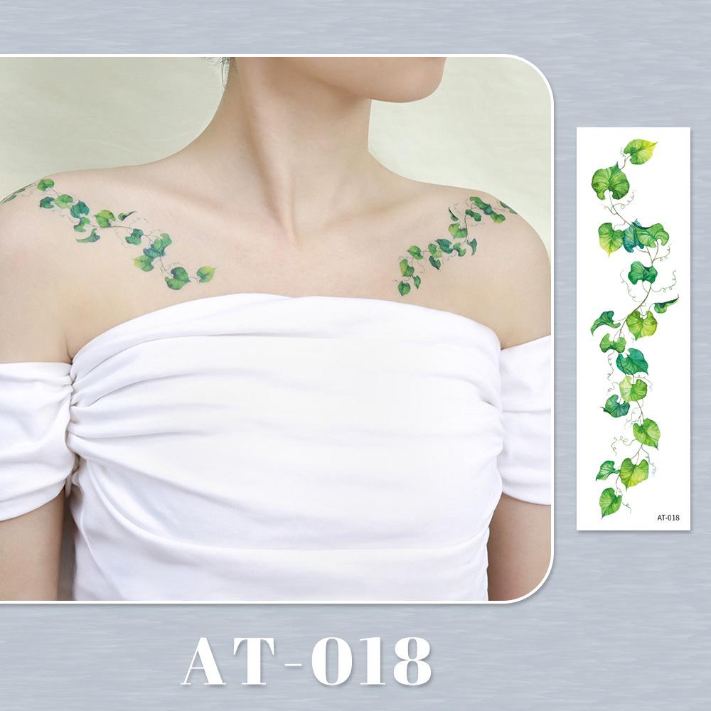 Rikaron Laser-Engraved Rose Tattoo Sticker – Non-Reflective Cute Collarbone Design 45x160mm