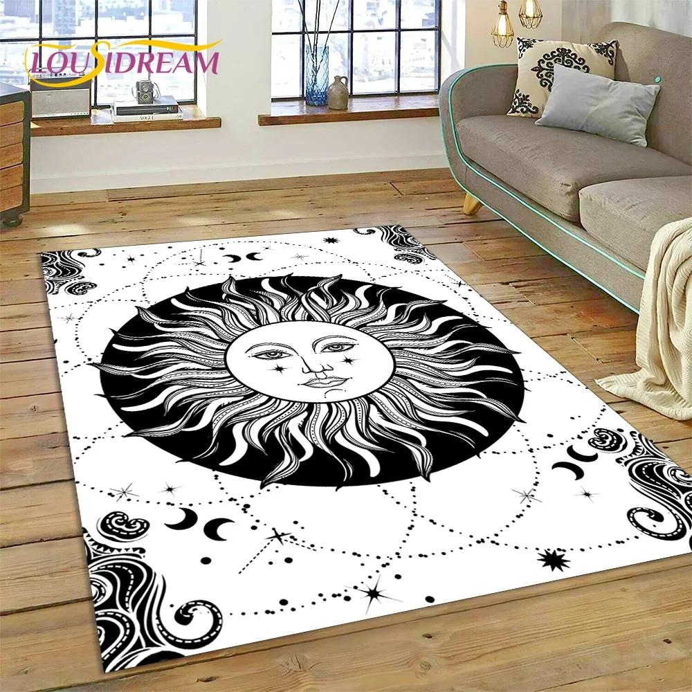 Tajemniczy Tarot Słońce Księżyc Mandala Magiczny Dywan Dywan do Sypialni Salonu Dom Sofa Dekoracja,Dziecięca Gra Duża Dekoracja Podłogi Mata