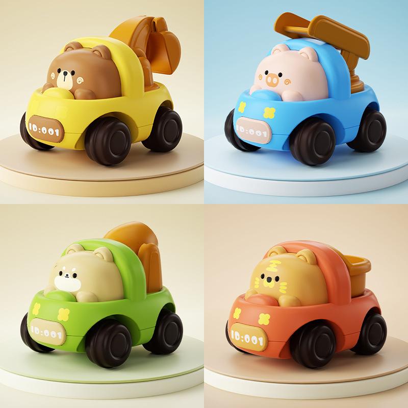 Cute Cartoon Animal Construction Vehicle Toy - Educational Gift for Boys & Girls