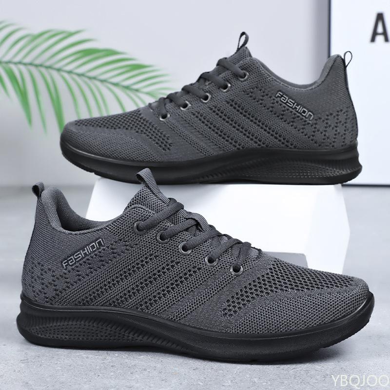 Fashion Men's Sports Spring New Polyurethane Lightweight Casual Single Shoe Solid Color Versatile Mesh Breathable Sports Shoes Sneakers