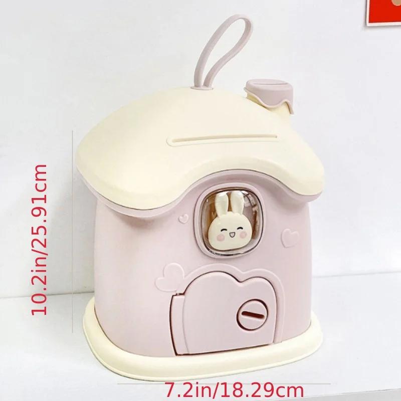 Sparschwein für Kinder mit Schlüsseln Mädchen Geldsparbank mit 3D DIY Cartoon-Aufkleber Pilz Sparschwein Münzbank Geschenk für Jungen