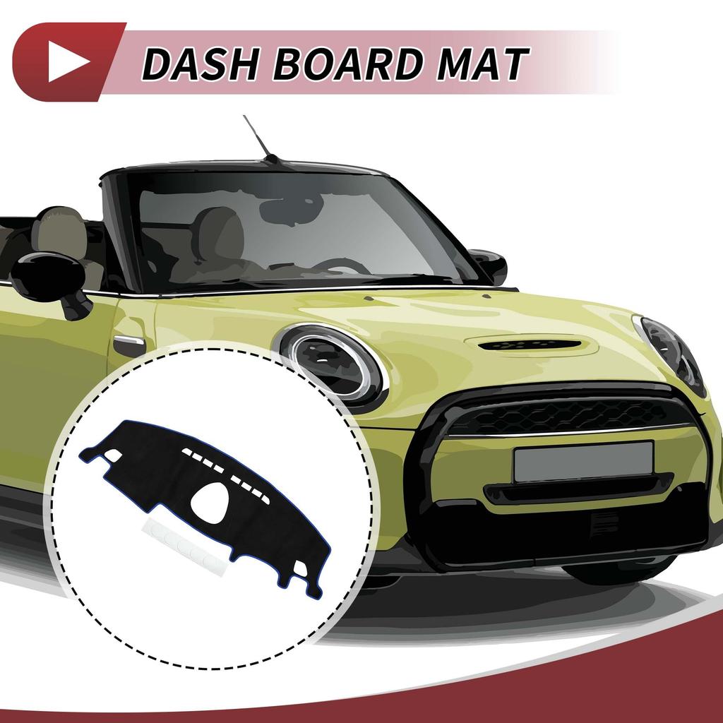 HEROFFIX Dashboard Mat for BMW Mini Clubman F54 Interior Dashboard Cover with Sun and Scratch Suede Black with Blue Custom Parts and Accessories