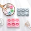 6 Gaten Bakvorm Anti-aanbak Herbruikbare Voedselkwaliteit Fondant Taart Chocolade Dessert DIY Siliconen Mal Keuken Gadget