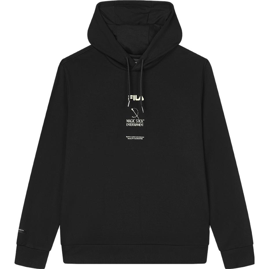 FILA X MAGIC STICK 2023 Autumn New Knit Hoodie Pure Cotton Sweatshirt Men Tops Black F11M339207F-BK