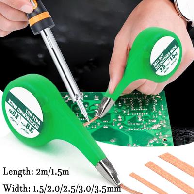 1Pcs Entlöten Docht Braid Solder Docht Remover Sucker mit Daumen Rad Dispenser Solder Remover Vakuum Sauger Entlöten
