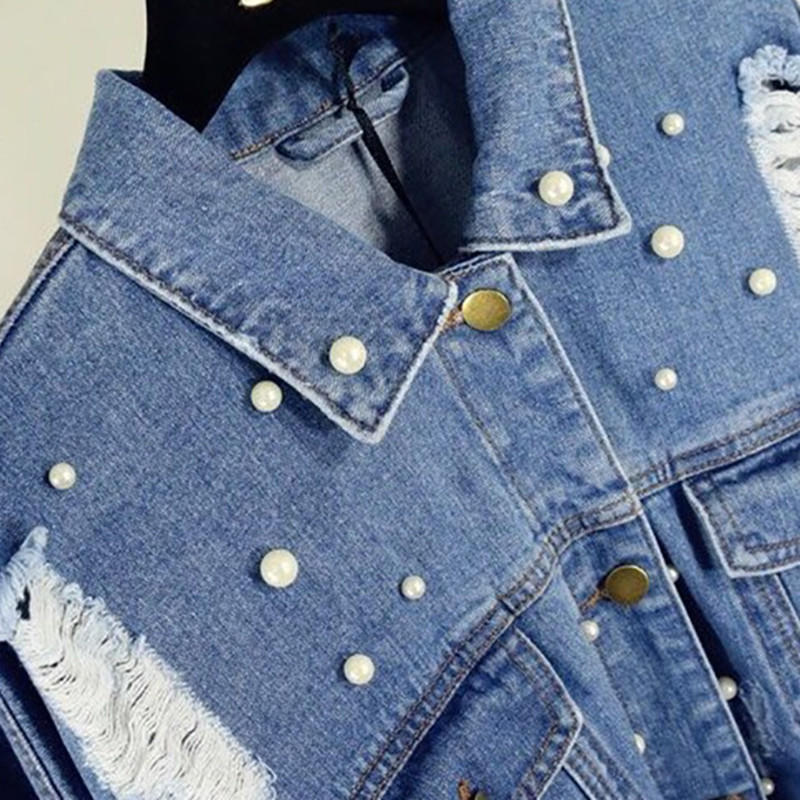 Buy Women Rhinestone Beaded Denim Elegant Vintage Jackets at affordable ...