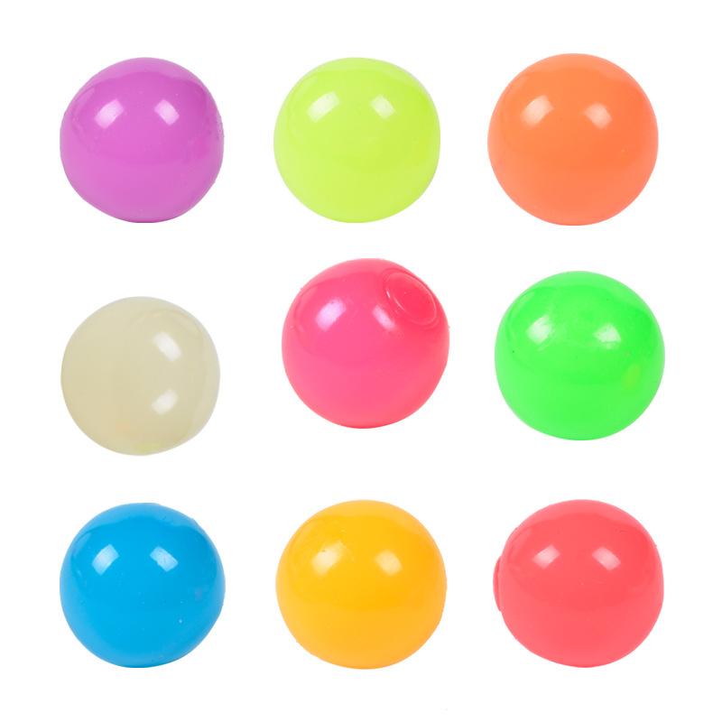 3/6Pcs Sticky Wall Balls Ceiling Balls Stress Relief Luminous Fun Decompression Sticky Ball Anxiety Relief Glowing Ceiling Balls