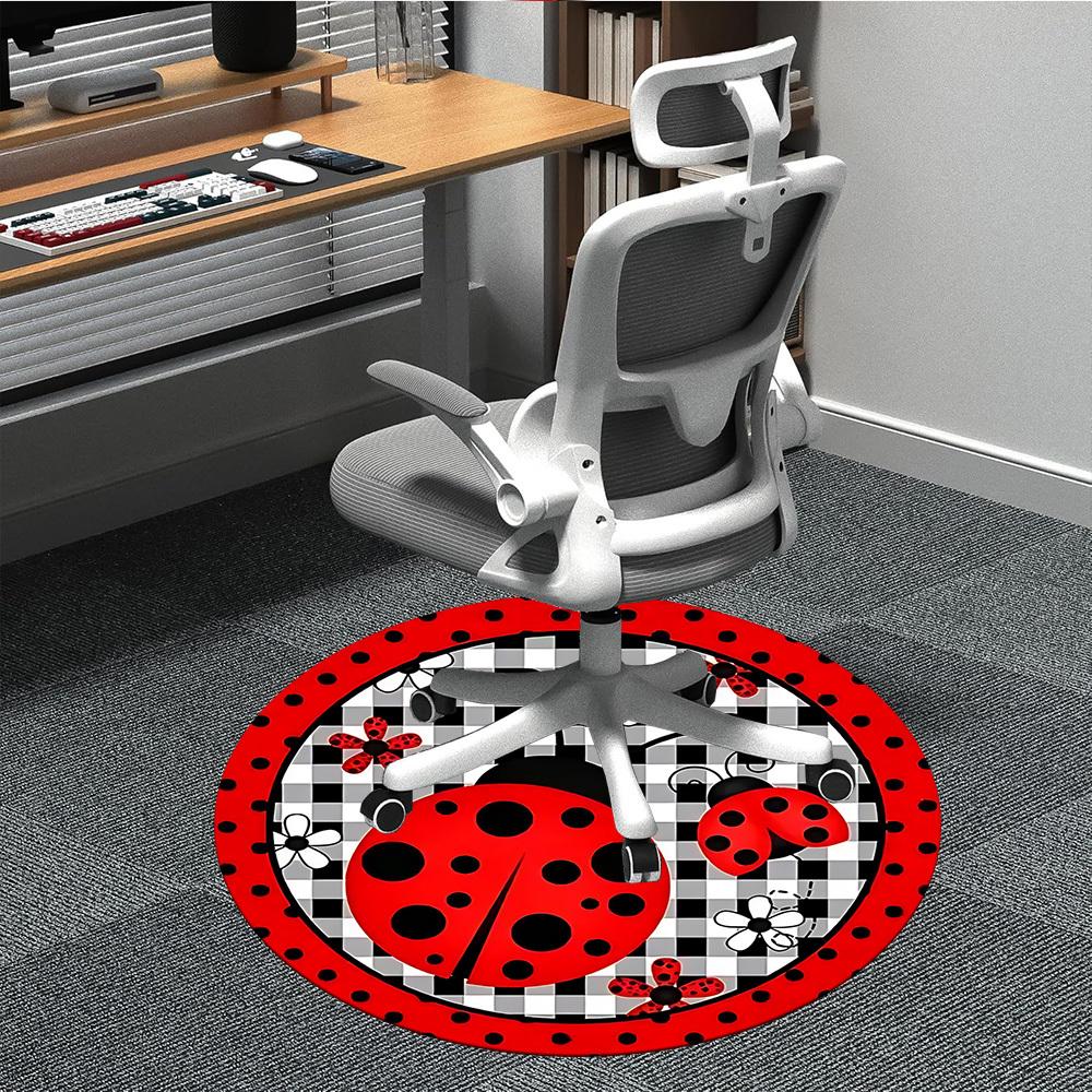 

1pc Ladybug, Checkered Chair Carpet for Office, Non-slip, Soft and Durable Office Rug for Decoration, Perfect for Office yy251229143 80cm by 80cm