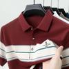 TrendHub Polo de lux cu mânecă scurtă pentru bărbați Top cu dungi Badge Design original Golf Casual Business Tricou