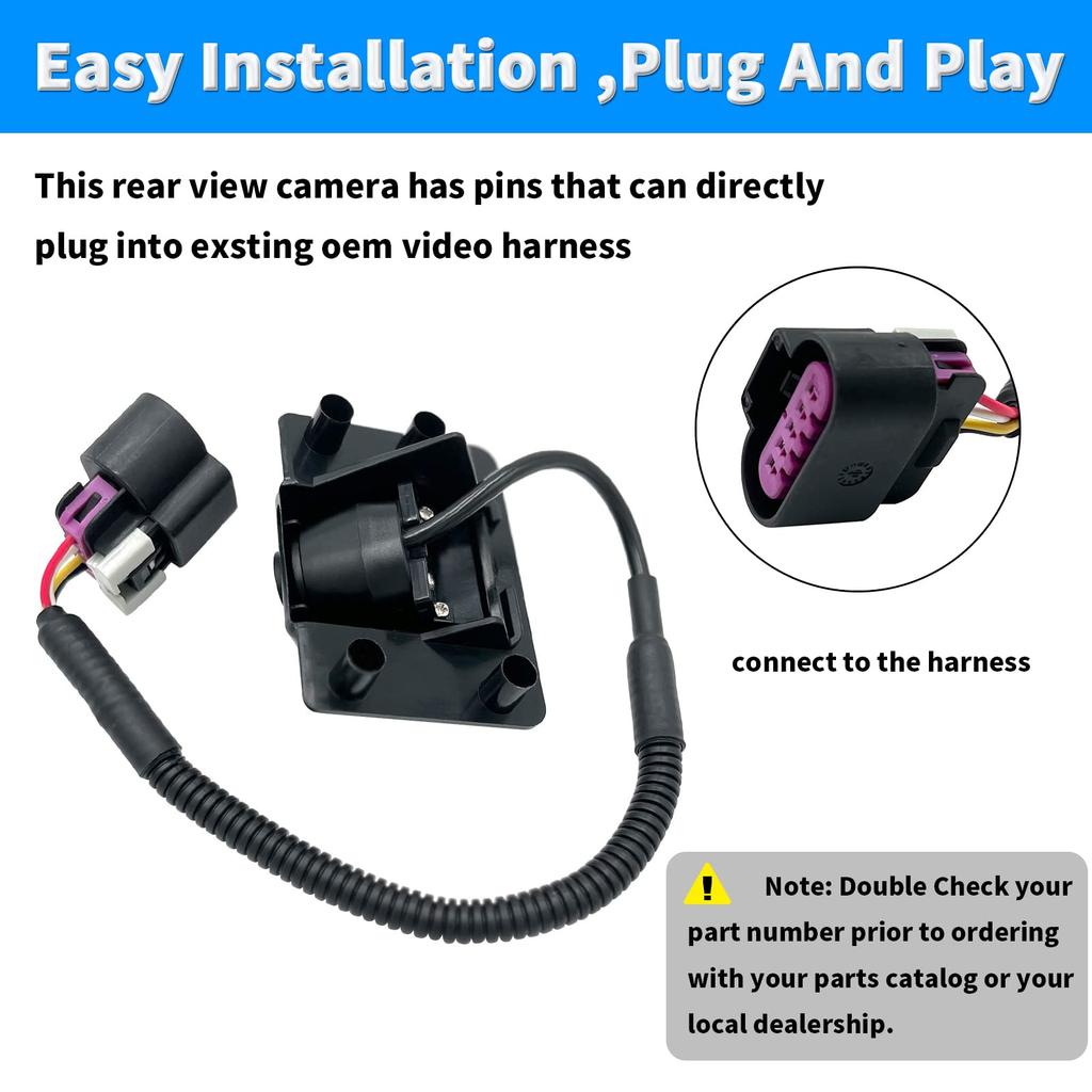 Rear View Backup Camera Replacement for Cadillac Escalade Chevy Suburban Tahoe GMC Yukon 15173619GM1960104