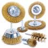 S&R Jeu 7 Brosses Métalliques Pour Bois En Métal. Queue 6 Mm Lisse. Brosse Pour Visseuse Et Meuleuse D'angle