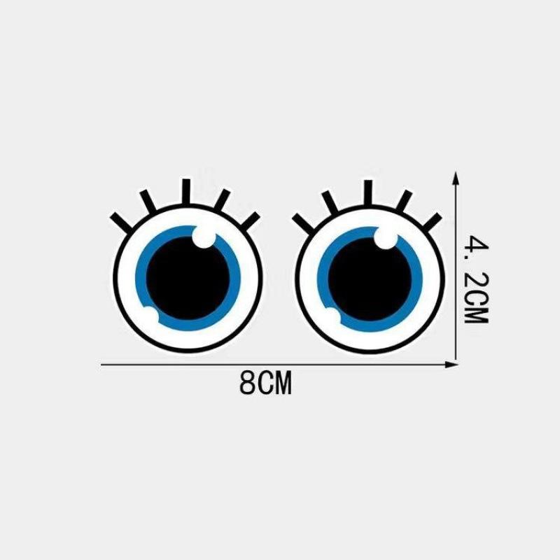 Car Sticker Creative Cartoon Round Eyes Covering Scratches Decorative Waterproof Battery Car Sticker