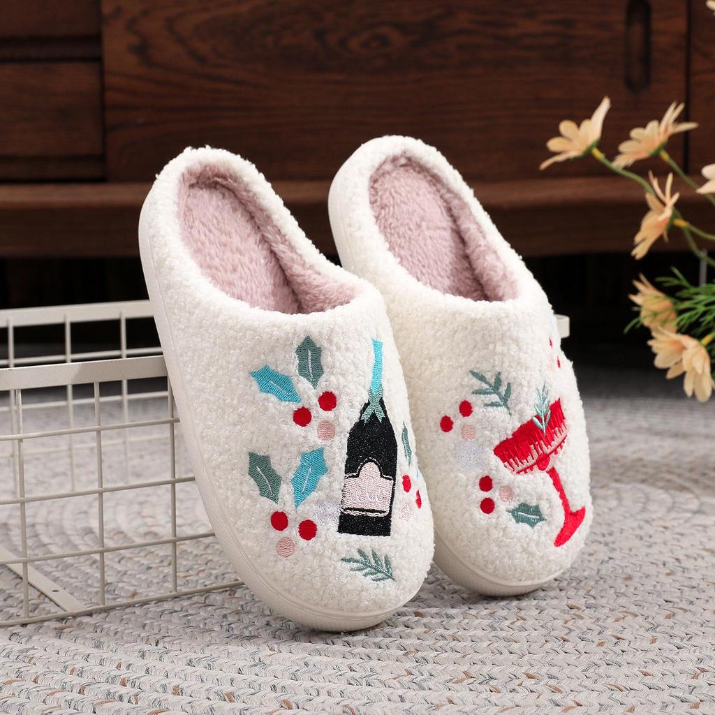 Vánoční Grinch bavlněné pantofle pro muže a ženy - Útulná zimní chlupatá obuv