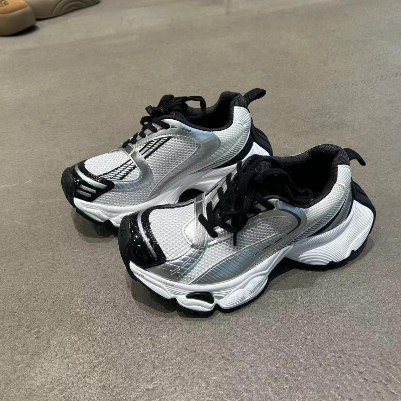 Autumn and Winter New Dad Shoes Men's and Women's Couple Shoes Thick Sole Heightening Mesh Polishing Trendy Shoes Transportation Sports Shoes
