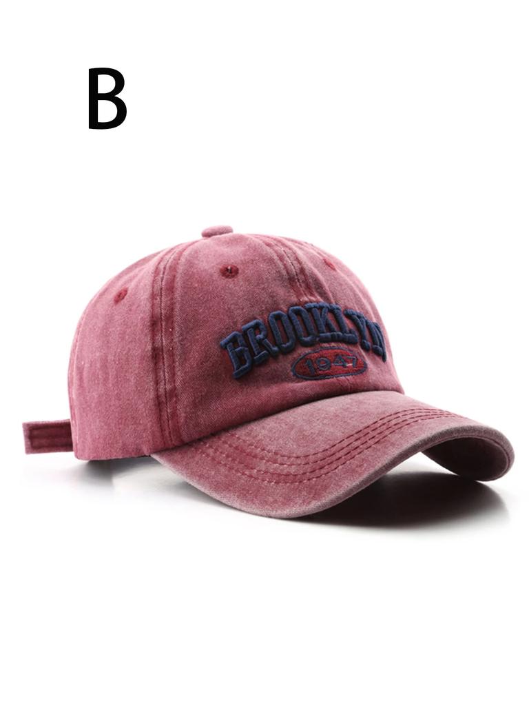 1 unisex all season wearing pure cotton washed letters Brooklyn1947 fashionable baseball cap