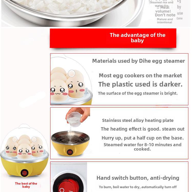 Cartoon Mini Egg Cooker – Household Egg Steamer Gift