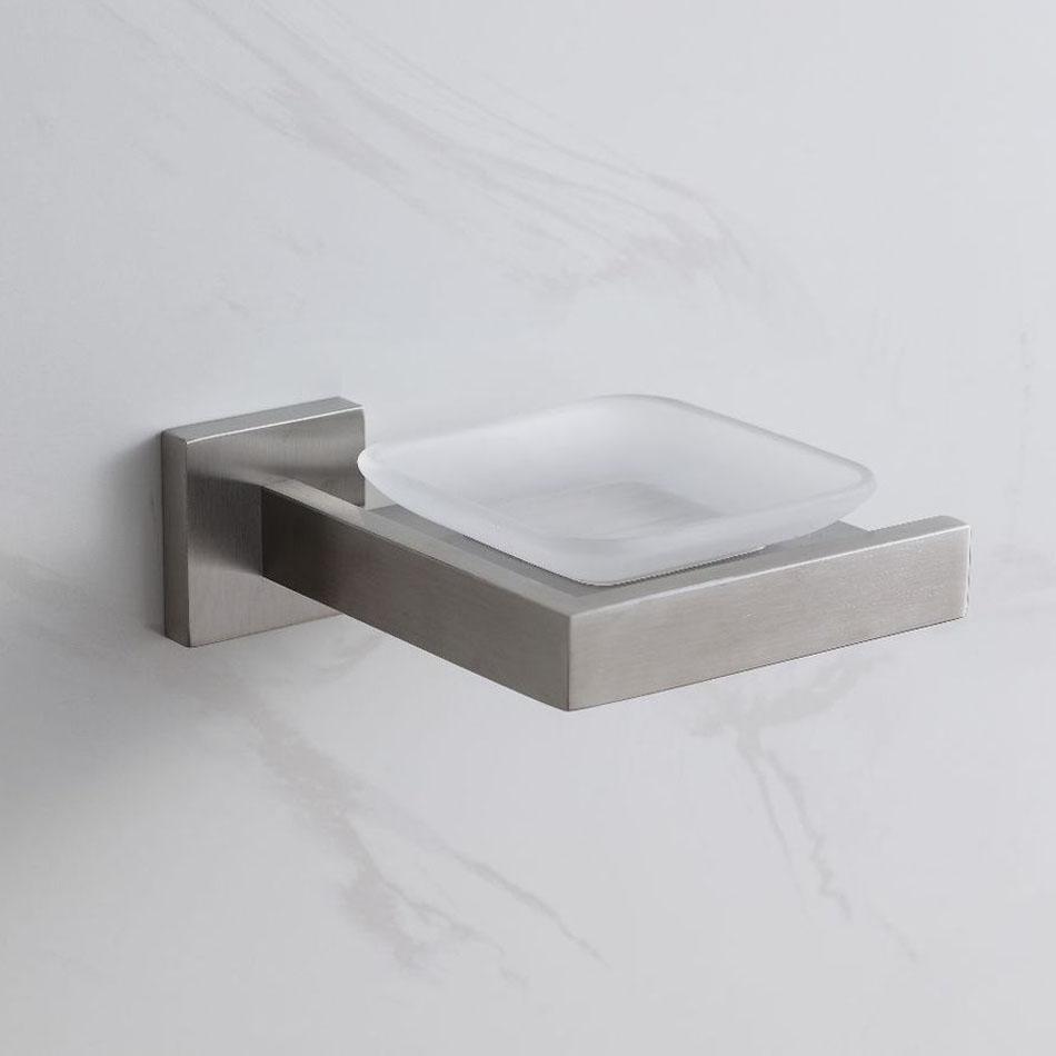 

Soap Dish Holder 304 Stainless Steel Black Brushed Gold Wall Mounted Squre Bathroom Frosted Glass Soap Holders Rack Hand Wash