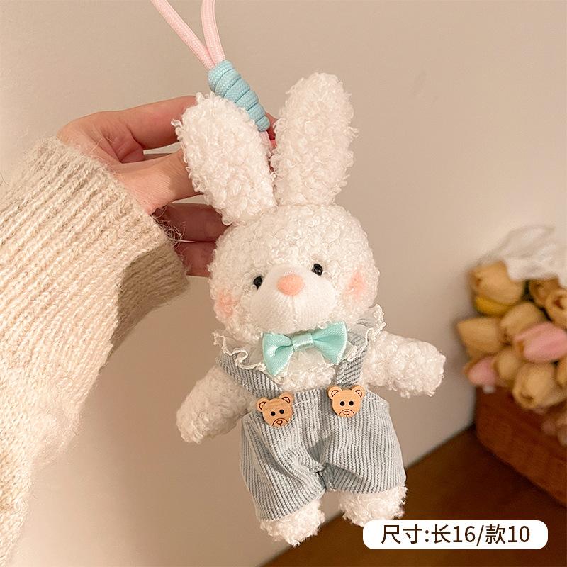 Boutique Plush Doll Long-Eared Rabbit Doll Pendant Diy Handmade Cartoon Keychain Accessories Merchandise Pendant