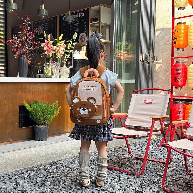 Schoolbag New Kindergarten School Bag Girl Cute Cartoon Bear Backpack Lightweight Children's Backpack Admission Backpack