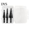 Twist Drills 3Pcs Drill Bits High-Hardness Sharp Spiral Hexagonal Handle Pagoda Combined Set for Workshop Step
