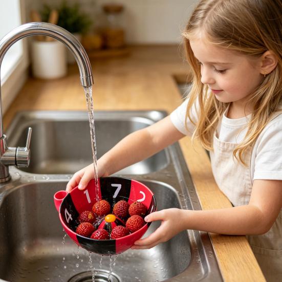 Berry Washing BowlSelf Spinning 360-Degree Cleaning Colander with Quick Drain System Multipurpose Rotating