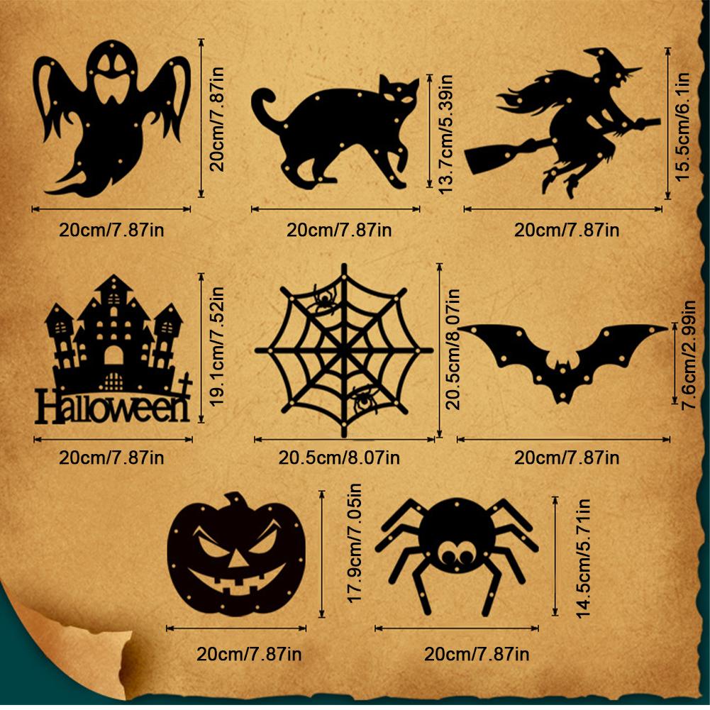 Halloween LED Lights with Hanging Rope Battery-Powered Ghost Pumpkin Hanging Party Lights for Shop/Home/Yard Windows for Indoor/Outdoor