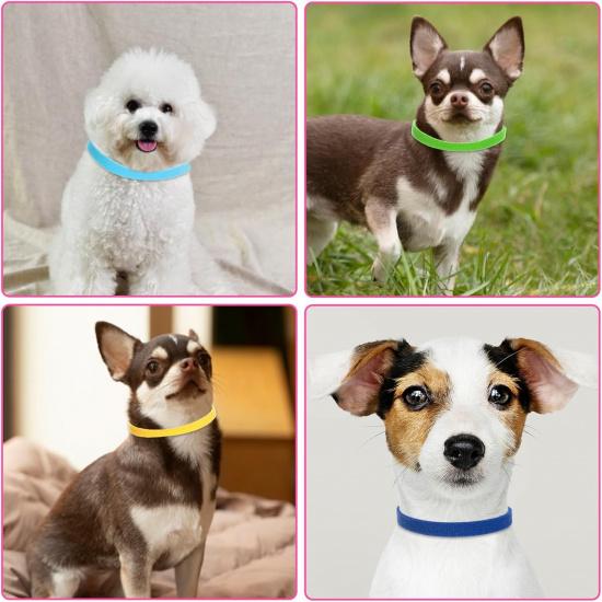 Giantree 15-Pack Puppy Collars for Litter, Whelping Collar for Puppies, Adjustable Identification Collar, Double-Sided Soft Birthing Collars, Reble