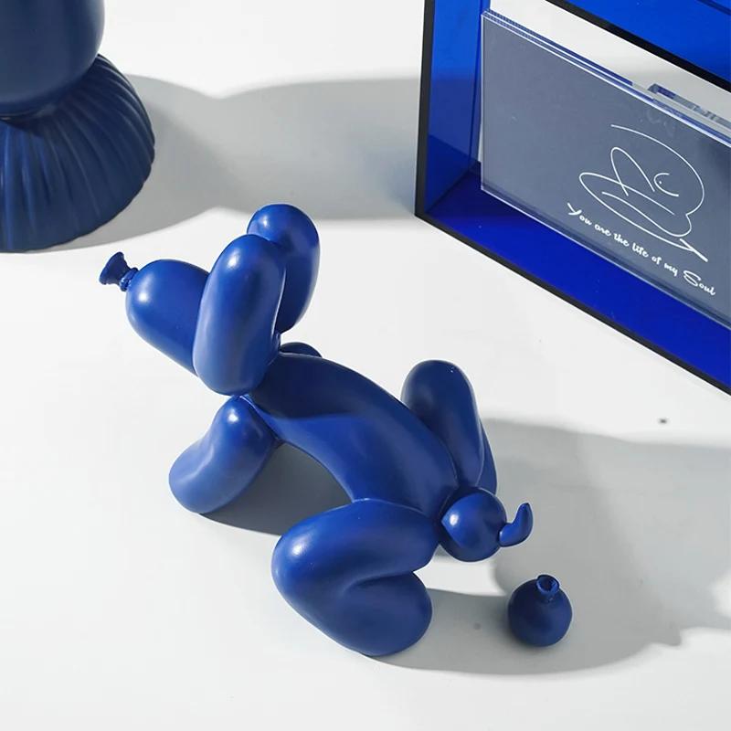 Home decoration balloons dog statues resin crafts, creative cartoons, desktop decoration, living room art accessories home decor