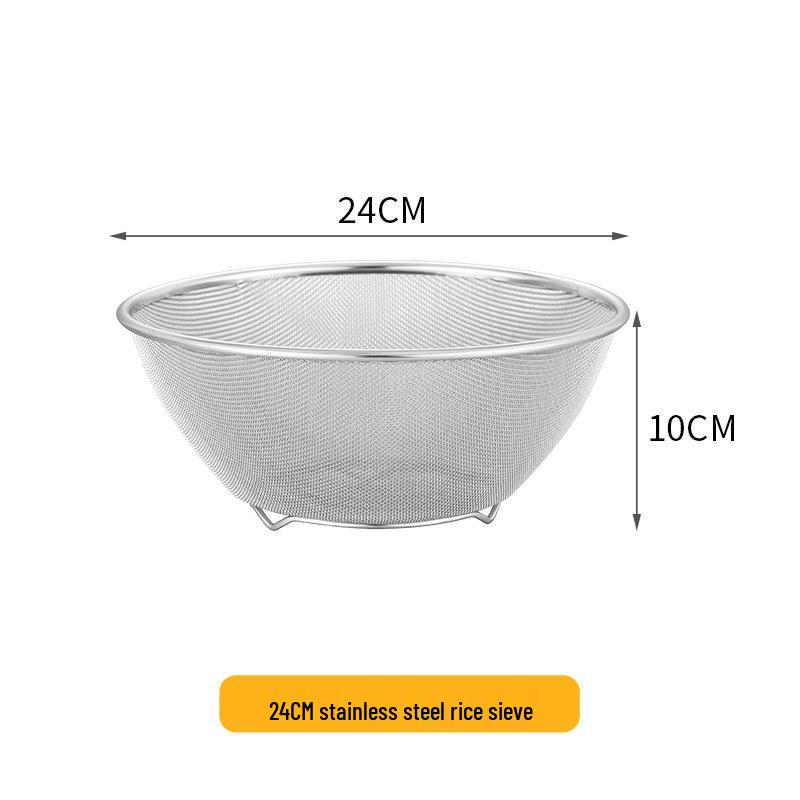 Stainless Steel Vegetable and Rice Washing Basin with Drain Basket