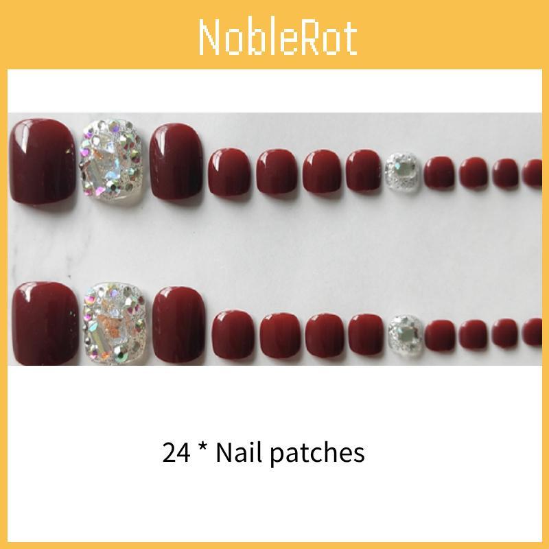 J-12 Cherry Diamond Removable Wearable Toe Nail Art Stickers Handmade Gel Toe Nail Tips For Women