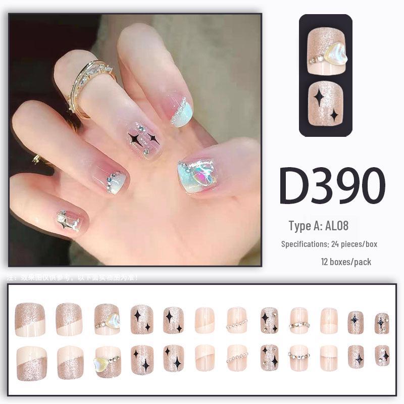Summer Fresh Peach Heart Ombre Nail Art with Diamond Accents