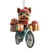 Julepynt Valp Riding Motorsykkel Akryl Anheng Xmas Tree Hengende Ornament for Holiday Home Car