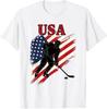 USA Ice Hockey Winter Games Patriotic American Flag Unisex T-Shirt