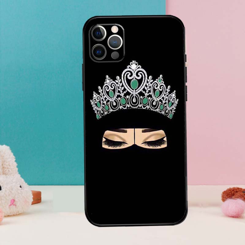 Arabic Muslim Islamic Girl Eyes Phone Case For iPhone 17 Air 16 14 13 12 11 15 Pro Max 12 13 Mini 15 16 Plus 16e Cover Coque